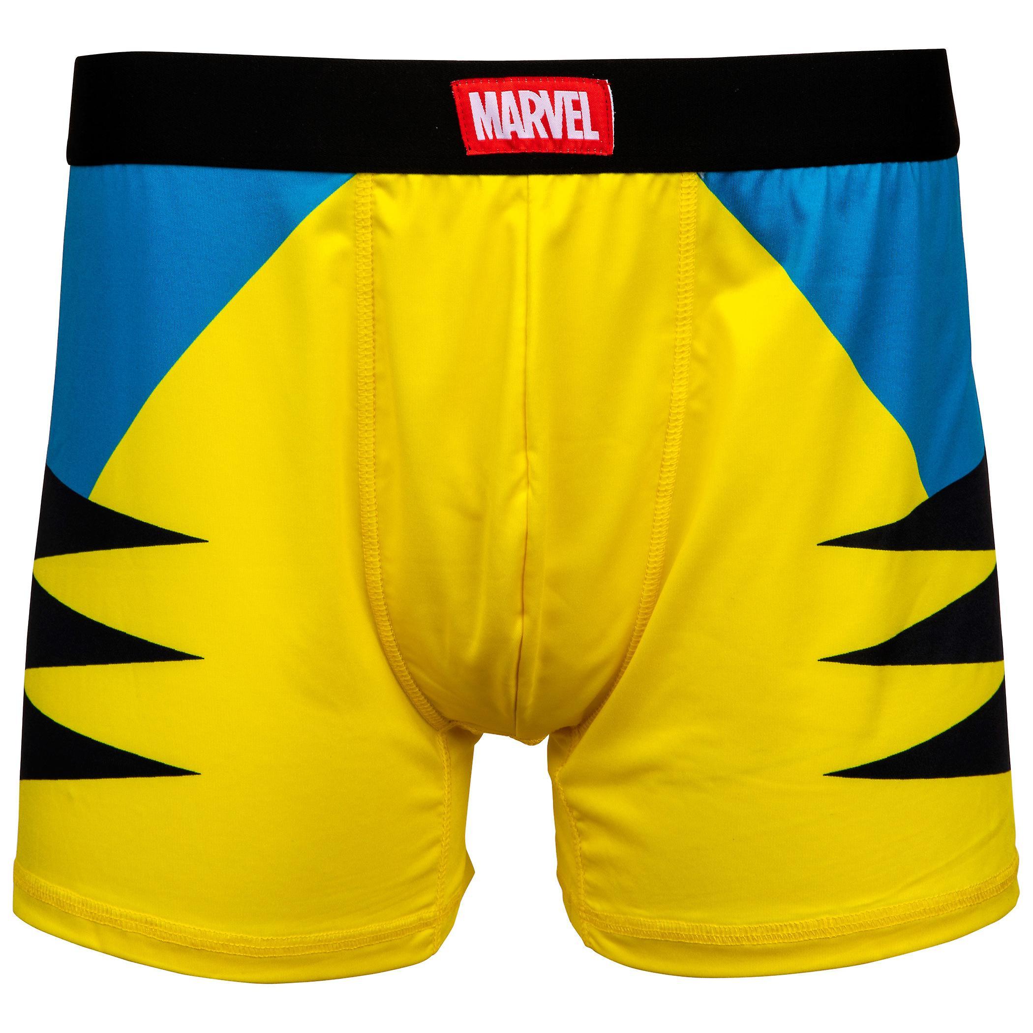 Marvel Wolverine Costume Men's Underwear Boxer Briefs Yellow XLarge (40-42)