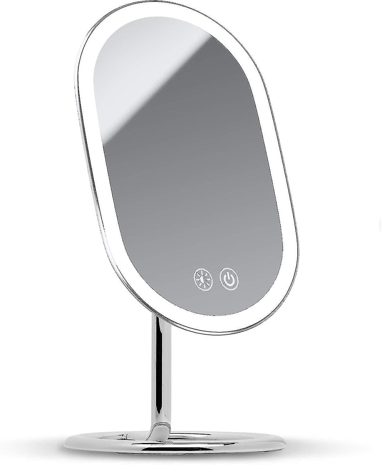 Newway Fancii Wall Mount Led Lighted Vanity Makeup Mirror, Rechargeable - Cordless Illuminated Cosmetic Mirror With 3 Dimmable Light Settings, Dual...