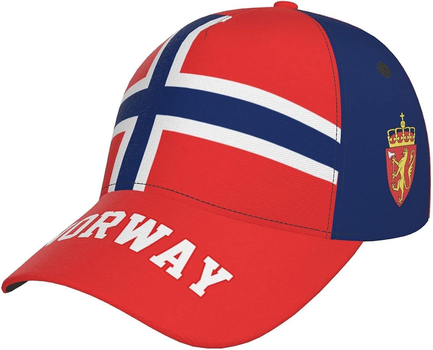 Kerota Norway Flag Norse Baseball Cap Full Print Adult Men Hat Patriotism Supporter Soccer Caps Black bm-5172 color501