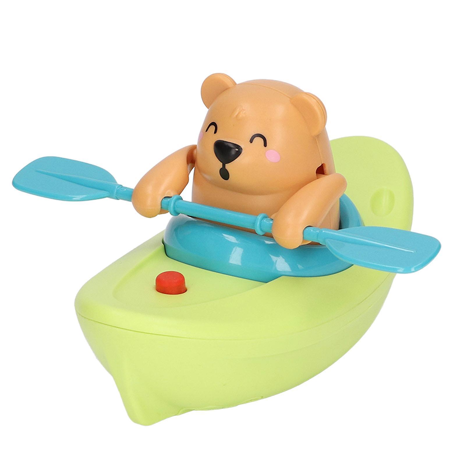 Favrison Baby Shower Toys Cute Little Bear Boat Automatic Toddlers Bath Toys For Bathtub Swimming Pool Beach Green