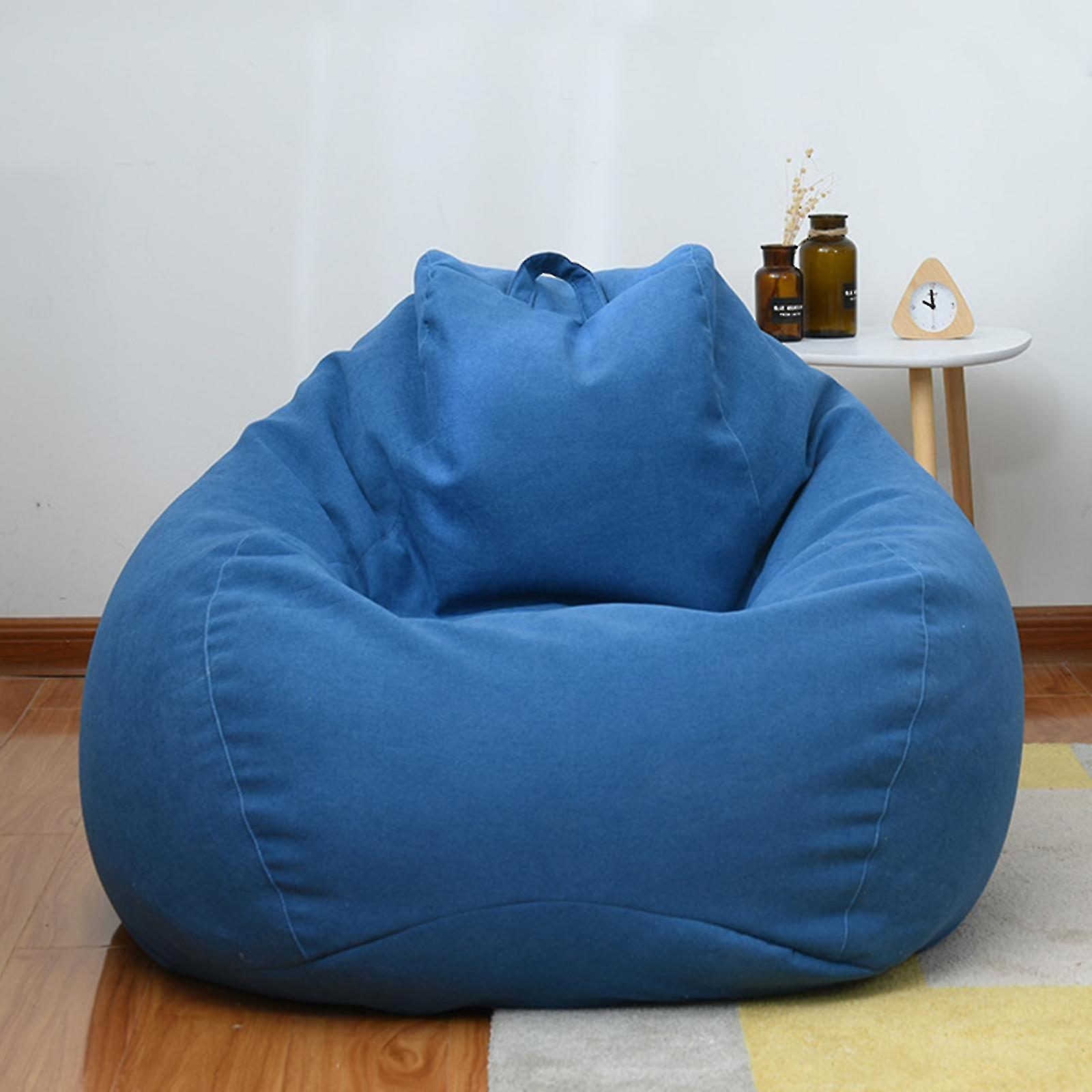 Tianzun Brand New Extra Large Bean Bag Chairs Couch Sofa Cover Indoor Lazy Lounger For Adults Kids Hotsale! Blue 100 * 120cm