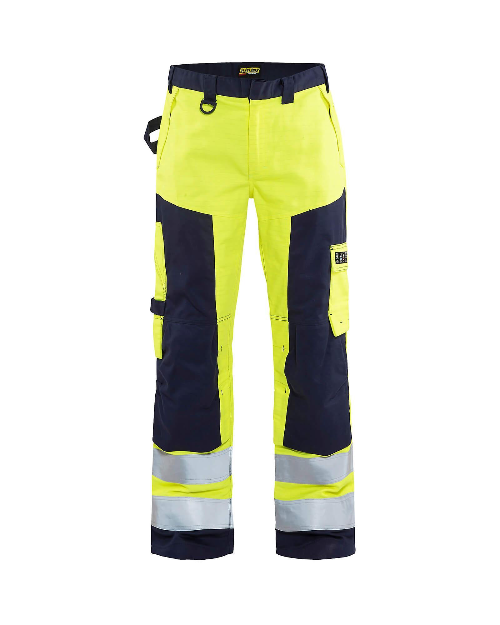 Blaklader 1578 hi-vis multinorm craftsman trousers - mens (15781514) Yellow/navy blue