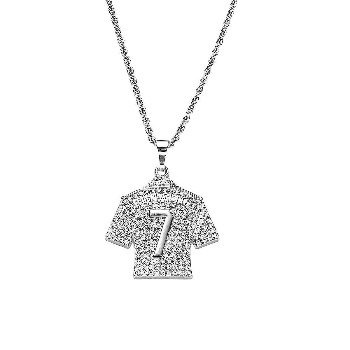 Litzee Jersey Necklace Pendant For Men, Hip Hop Ronaldo No.7 Jersey Necklace Multi-color Optional