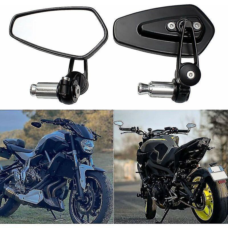 Bean Motorcycle Handlebar Mirrors Motorbike Mirrors Compatible Xj6 Mt01 Mt03 Mt07 Mt09 (black)