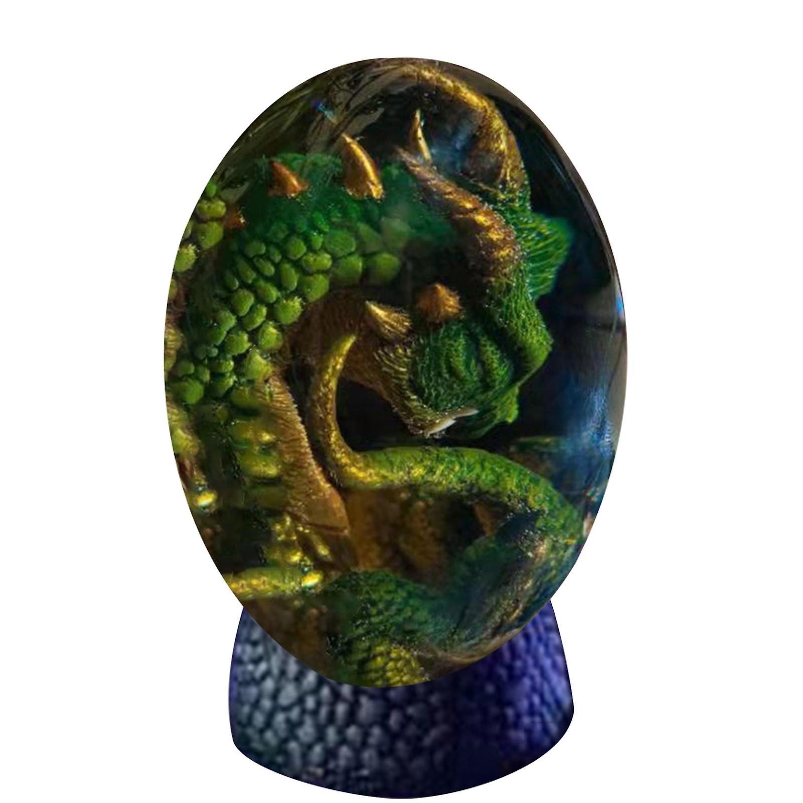 Leadrop 1 Set Fake Dragon Egg Transparent Exquisite Workmanship Realistic Lava Dragon Egg Figurine for Home Green 2