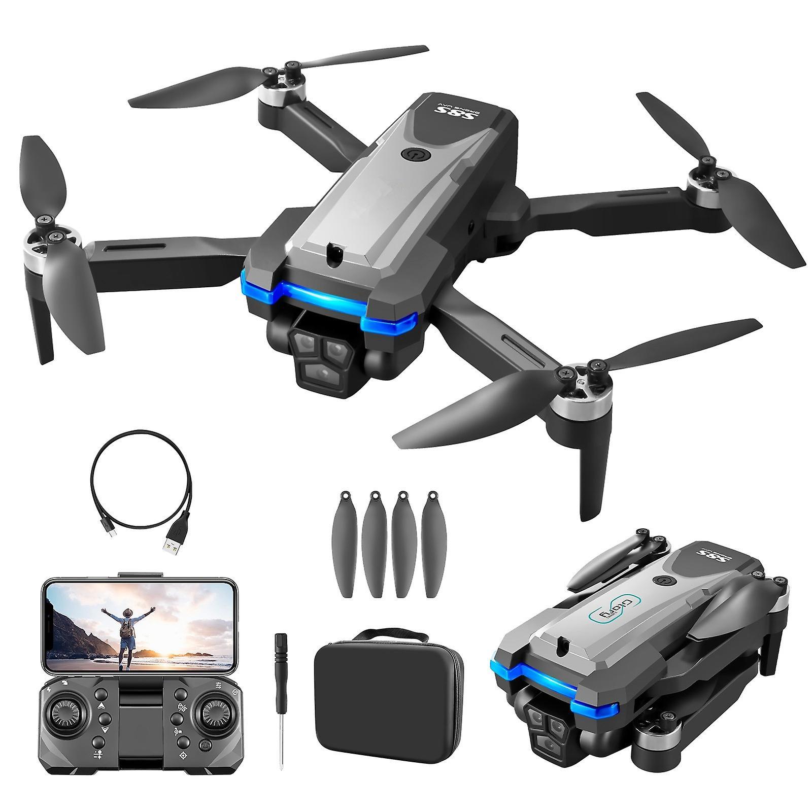 unbrand barn Brushless Motor Drones With Cameras Wind Resistance Headless Mode  Gesture Control FPV Drone With  Cool LED Light For Adults RC Drone ...