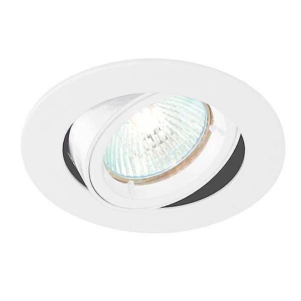 Saxby Lighting Cast 1 Light Recessed Tilt Downlight Gloss White, GU10