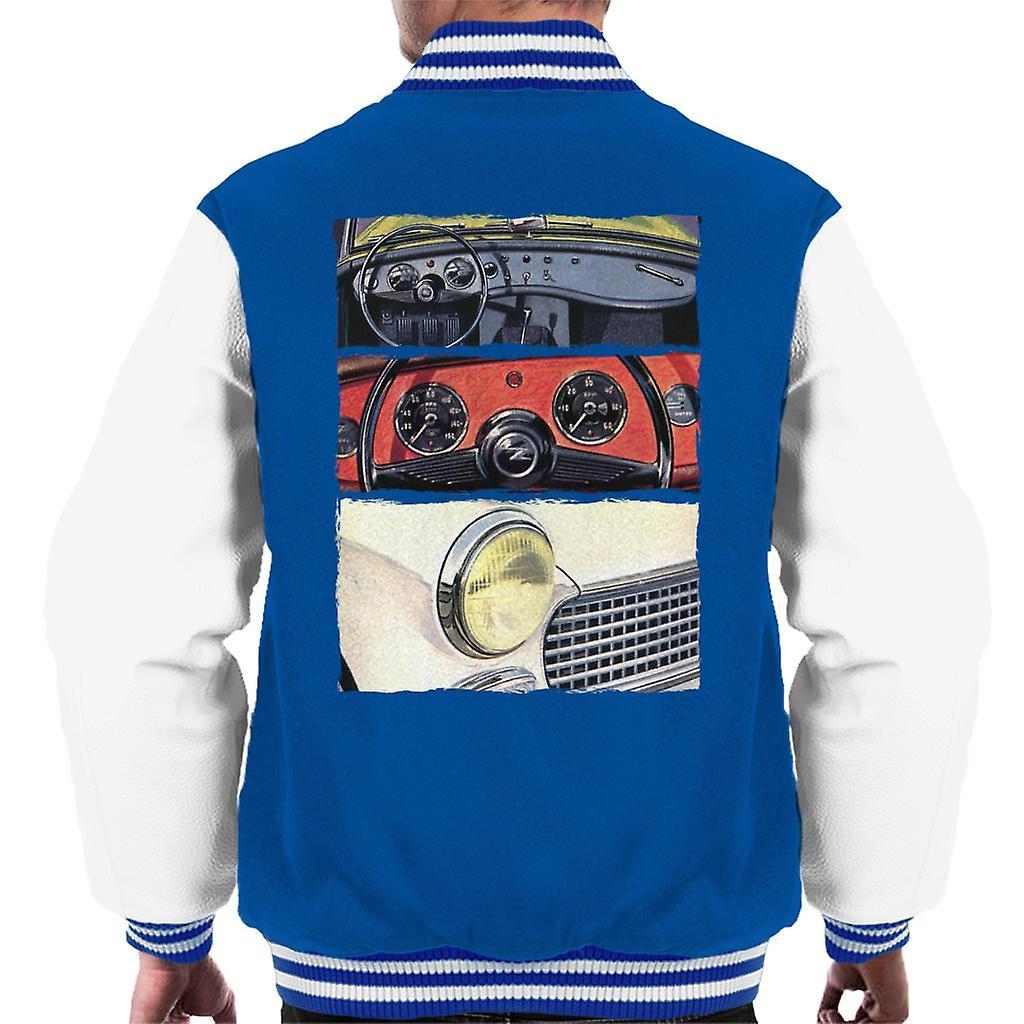 Austin Healey Montage British Motor Heritage Men's Varsity Jacket Royal/White Large