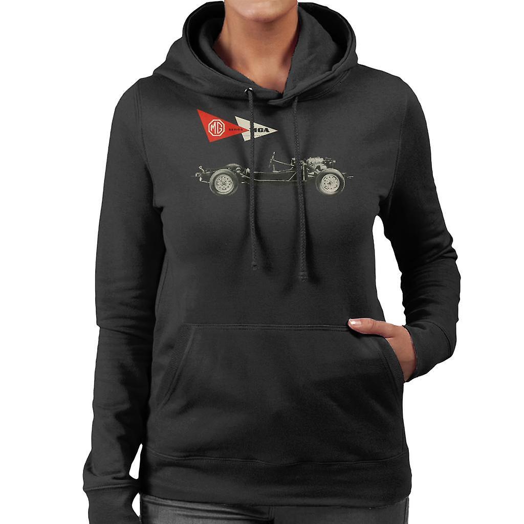 MG MGA Series British Motor Heritage Women's Hooded Sweatshirt Black XX-Large