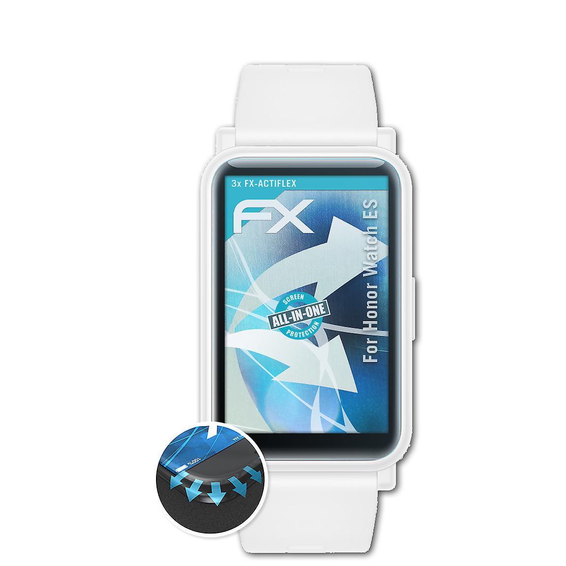 atFoliX 3x protective film compatible with Honor Watch ES film clear &flexible 04 FX-ACTIFLEX