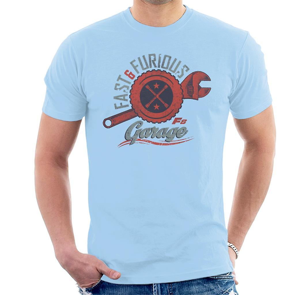 Fast & Furious Fast and Furious 8 Garage Logo Men's T-Shirt Sky Blue Small