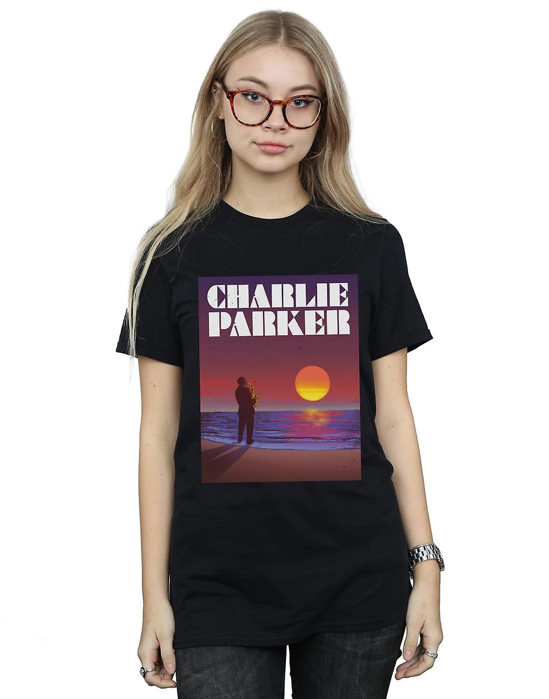 Absolute Cult Charlie Parker Women's Into The Sunset Boyfriend Fit T-Shirt Black XXXXX-Large