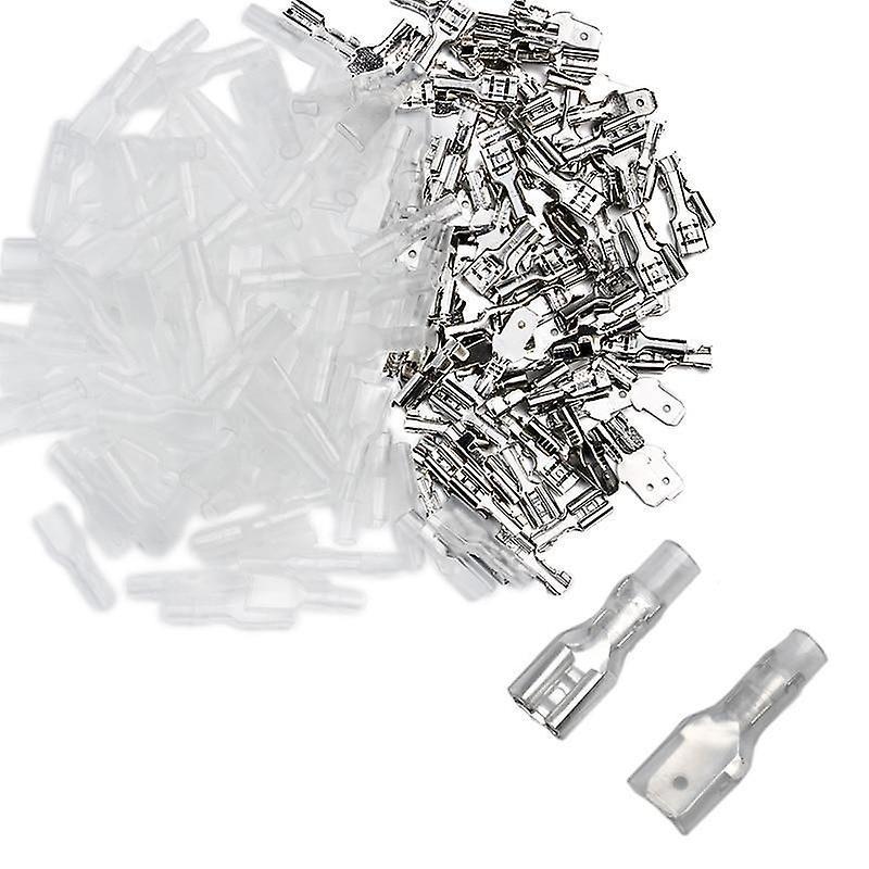 Slowmoose Spade Crimp Terminals, Electrical Insulating Sleeve Wire Wrap Connector 200 pcs 4.8mm-94