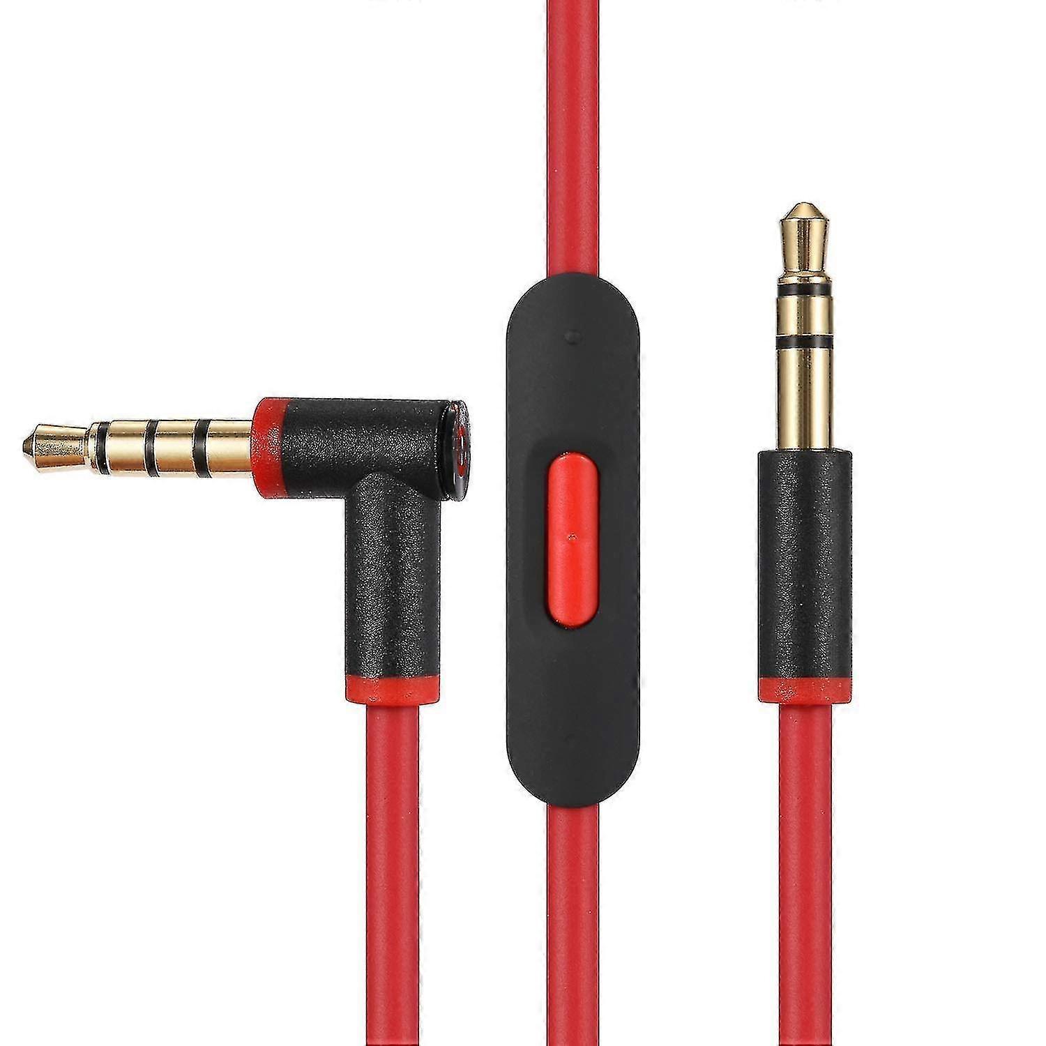 Bluezoo Replacement Audio Cable Cord Wire With In Line Microphone And Control For Beats By Dr Dre Headphones Solo Studio Pro (red-black)-sy