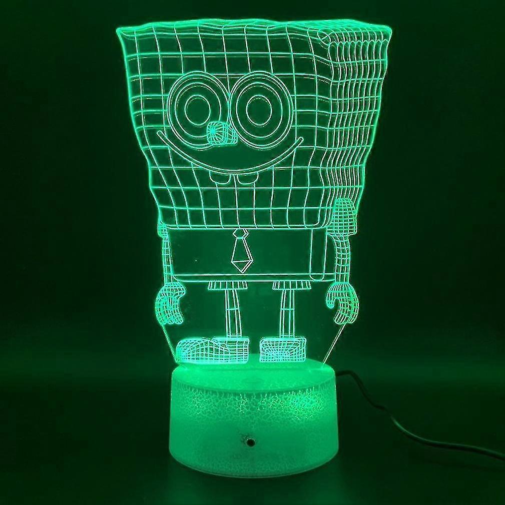 Christmas Spongebob 3d Led Night Light Bedroom Table Lamp Color Changing