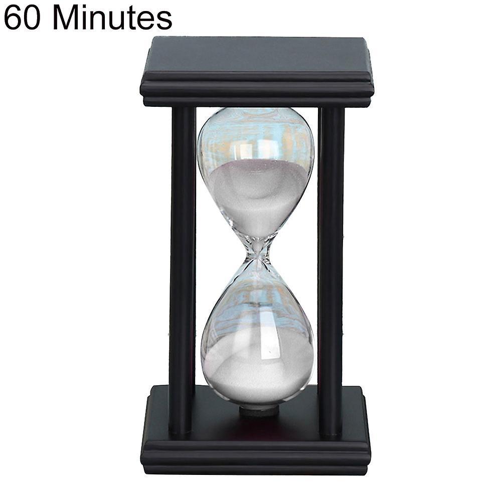 wirlsweal 45/60min Wooden Sand Clock Sandglass Hourglass Timer Kitchen School Home Decor Black + White 60 Minutes