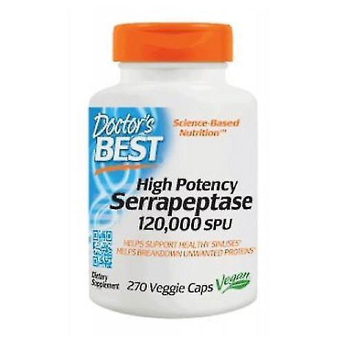 Doctor's Best Doctors Best High Potency Serrapeptase,120,000 Units ,270 Veggie Caps (Pack of 1)