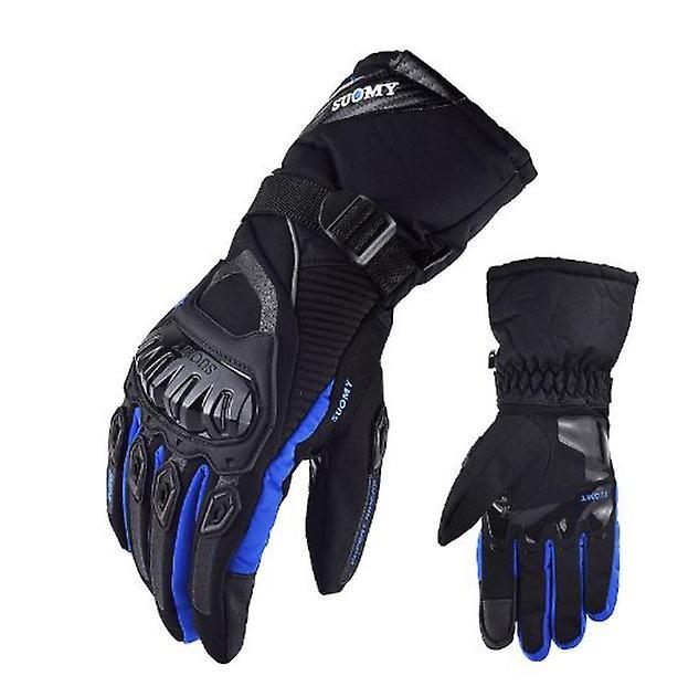 DWSM Thermo Grip Motorcycle Gloves, Thermo Grip Insulated Motorcycle Gloves, Motorcycle Winter Gloves blue XL