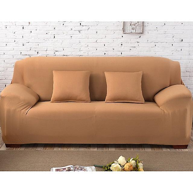 Slowmoose 1pc Elastic Sofa Cover Cotton - All Inclusive Stretch Slipcover Sofa Towel Camel 4-seater 235-300cm