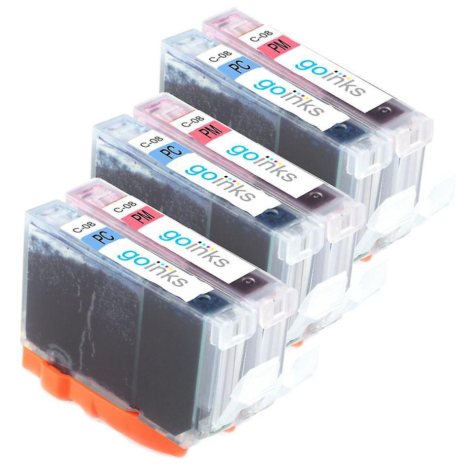 3 Photo Set of 2 Ink Cartridges to replace Canon CLI-8PC & CLI-8PM Compatible/non-OEM from Go Inks (6 Inks) Photo Cyan/Photo Magenta