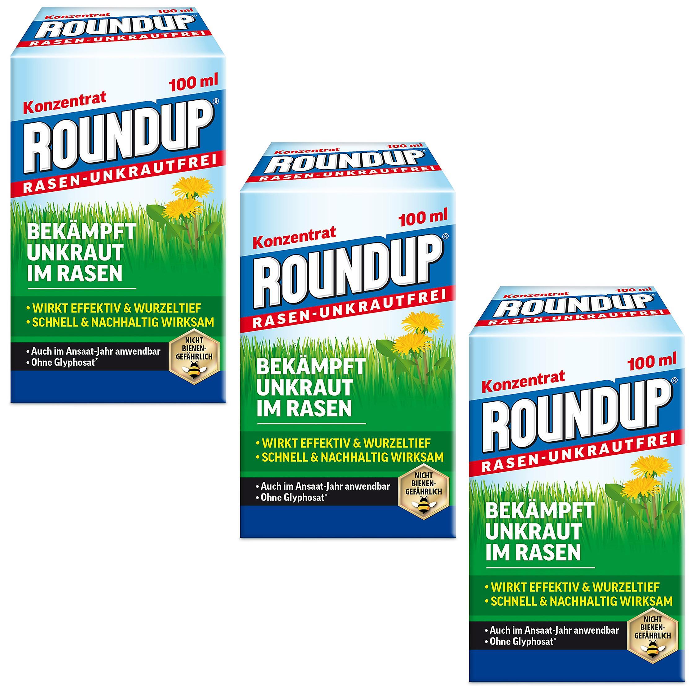 3 x ROUNDUP® Lawn Weed Free Concentrate, 100 ml