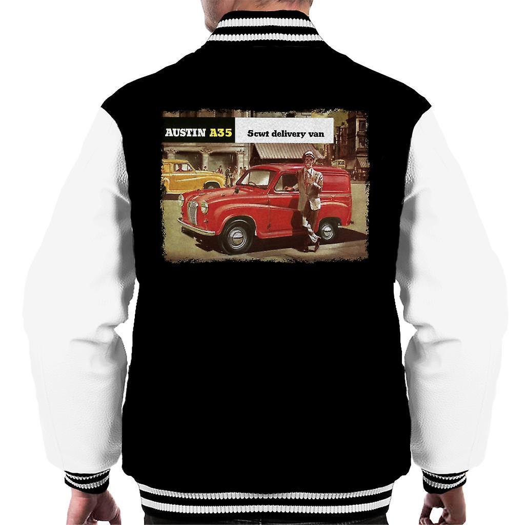 Austin A35 5cwt Delivery Van British Motor Heritage Men's Varsity Jacket Black/White Medium