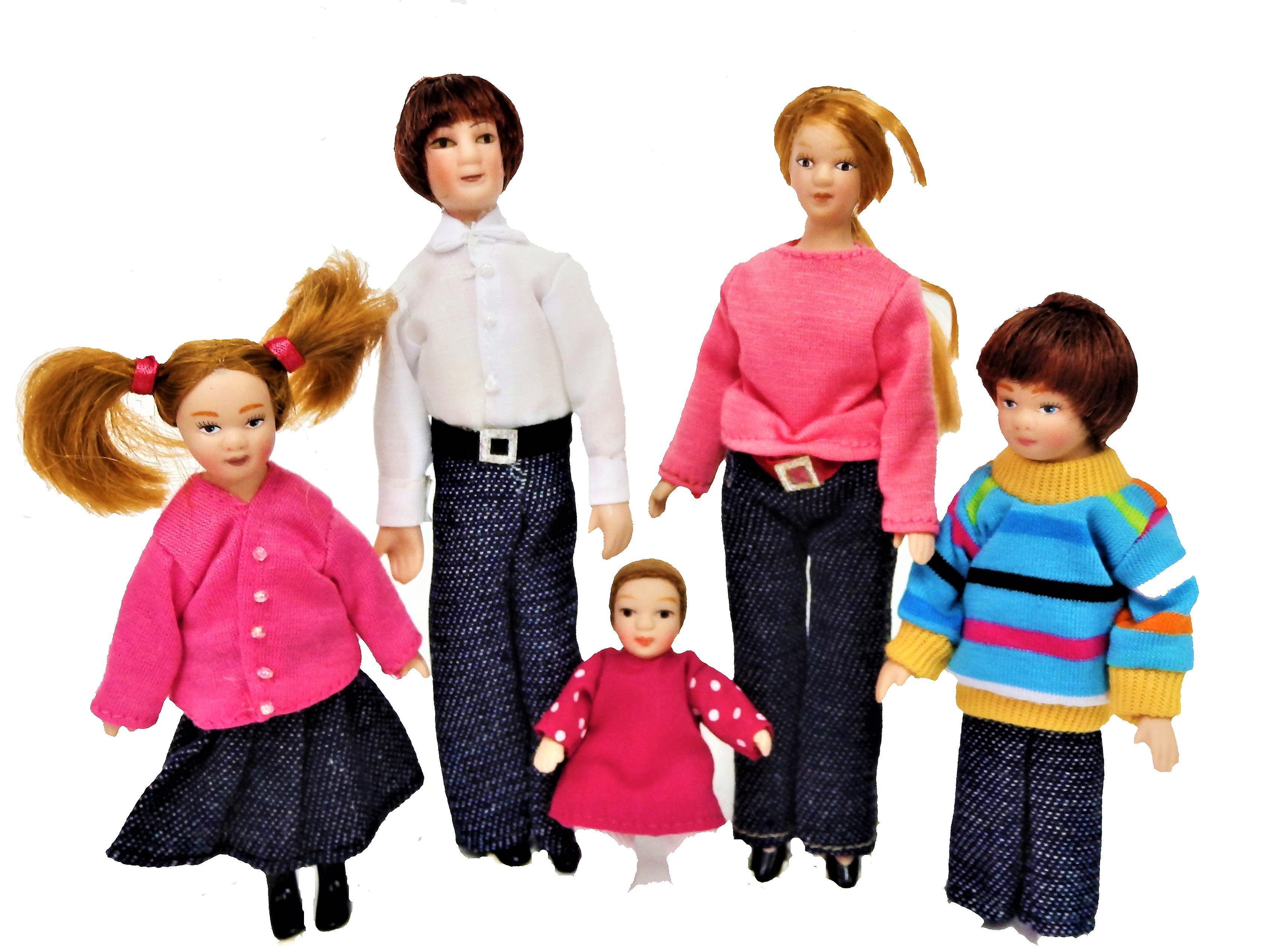 Melody Jane Dolls Houses Dolls House Modern Casual Family Miniature Porcelain People Figures