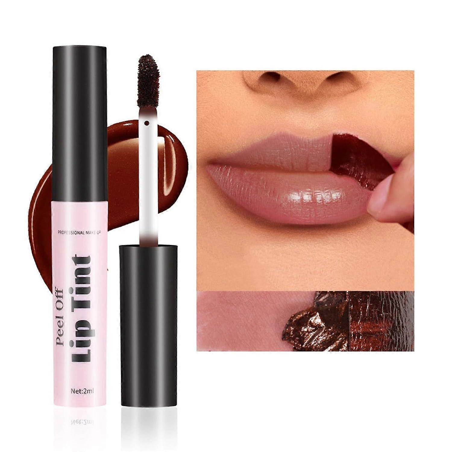 Unbrand Peel Off Matte Lip Tint, Lasting Matte Tattoo Lip Gloss, Non-Stick Cup Tinted Lip Stain, Liquid Lipstick Waterproof Lip Makeup F