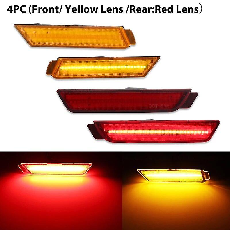 Eccpp iJDM Car Front & Rear Amber/Red Full Side Marker Turn Signal Light for 2010-2015 Chevy Camaro LED Fender/Turn Signal Light 12V 4pc Front Rear5