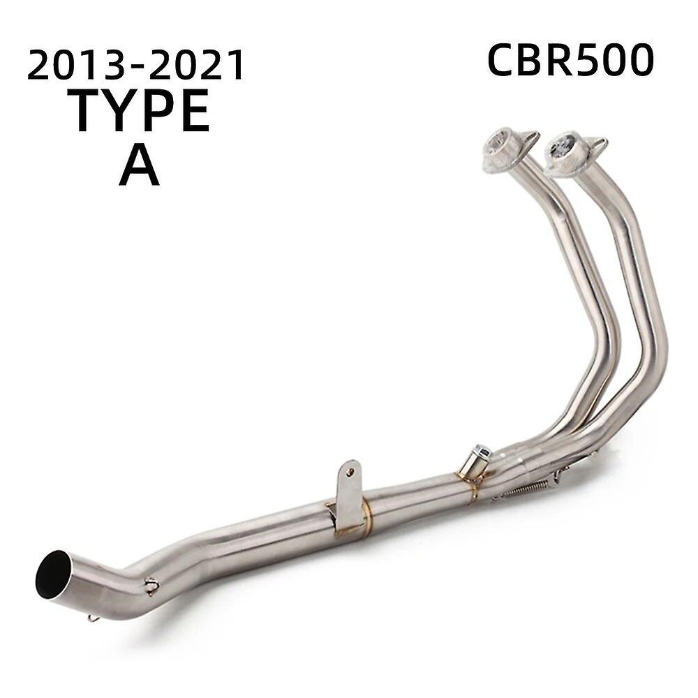 Loerss For Honda Cbr500 Cb500x Cb500f Cbr500r Motorcycle Exhaust System Escape Modified Front Middle Tube Link Pipe Without Muffler TYPE-A