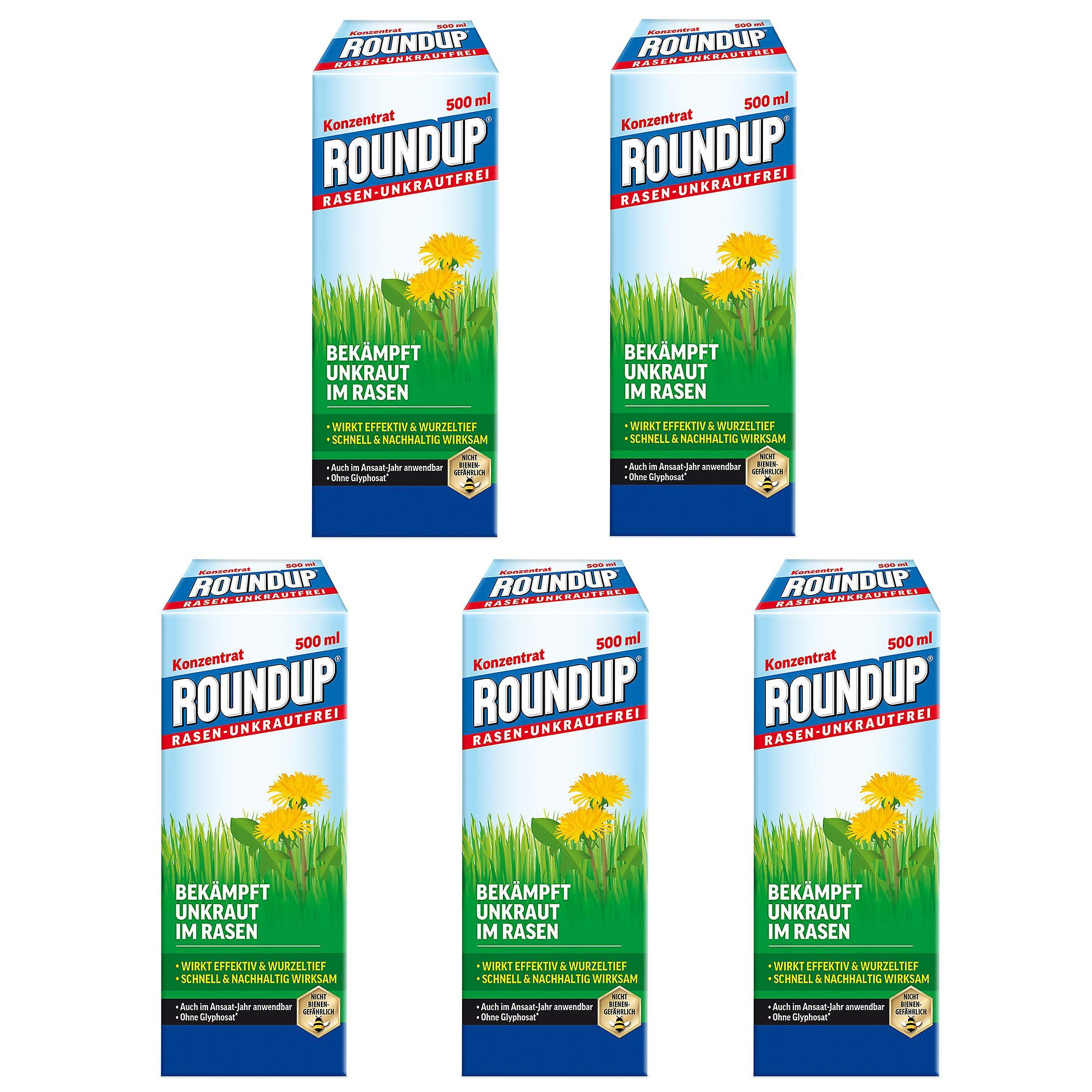 Scotts Roundup 5 x ROUNDUP® Lawn Weed Free Concentrate, 500 ml