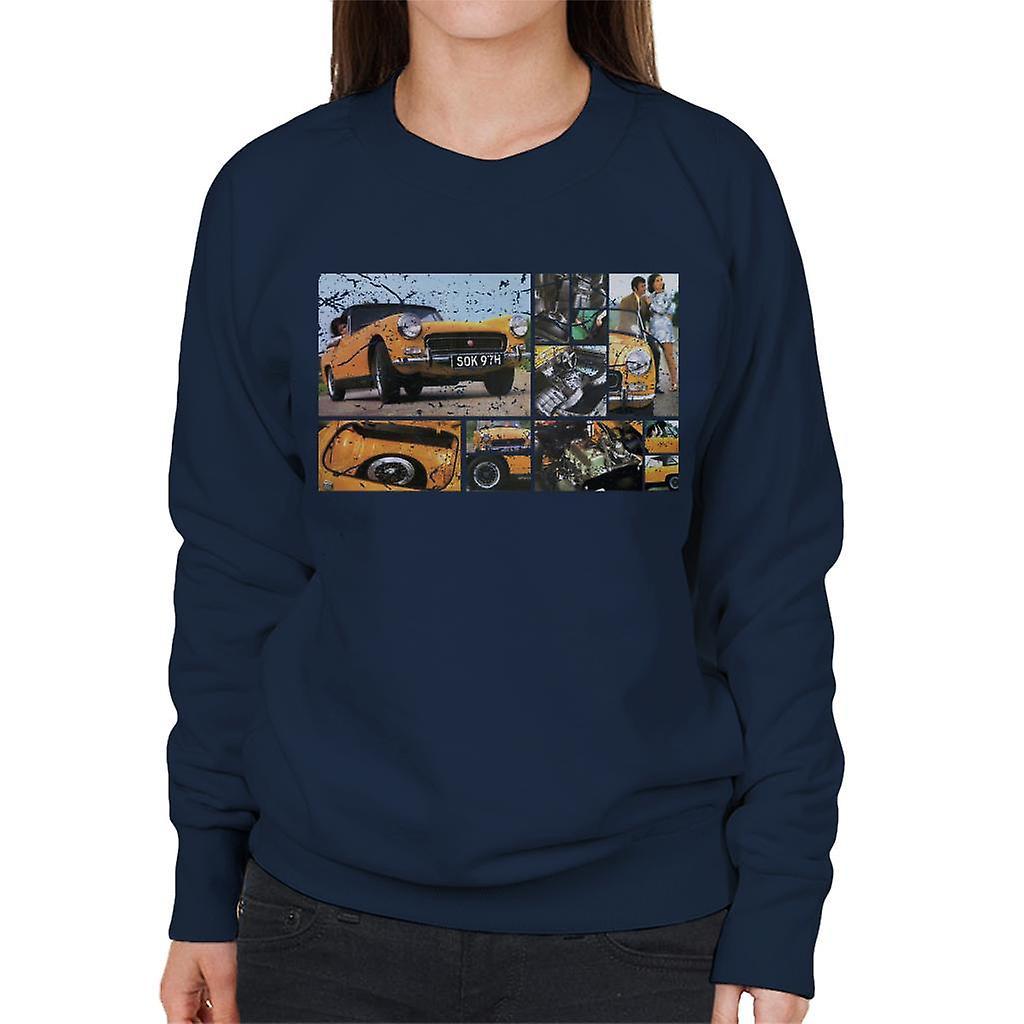 Austin Healey Sprite Mark IV Montage British Motor Heritage Women's Sweatshirt Navy Blue Large