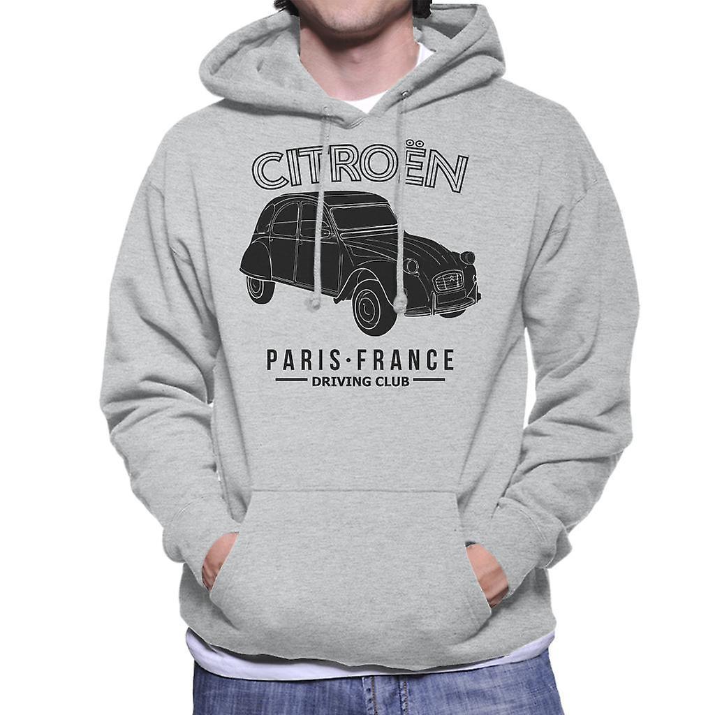 Citro�n Citroen Driving Club Black 2CV Paris France Men's Hooded Sweatshirt Heather Grey XX-Large