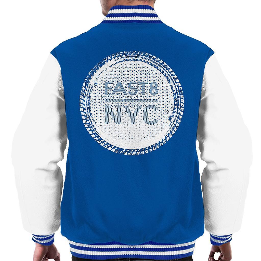 Fast & Furious Fast and Furious Fast 8 NYC Men's Varsity Jacket Royal/White X-Large