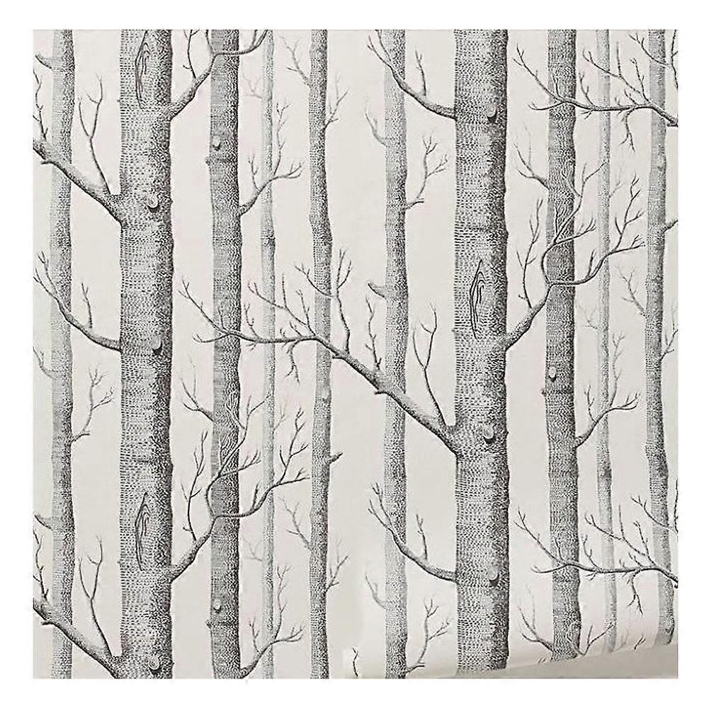 unbrand Birch Tree Wallpaper Modern Decor Wall Paper Roll Forest Wood Wallpapers for Bedroom Living Room