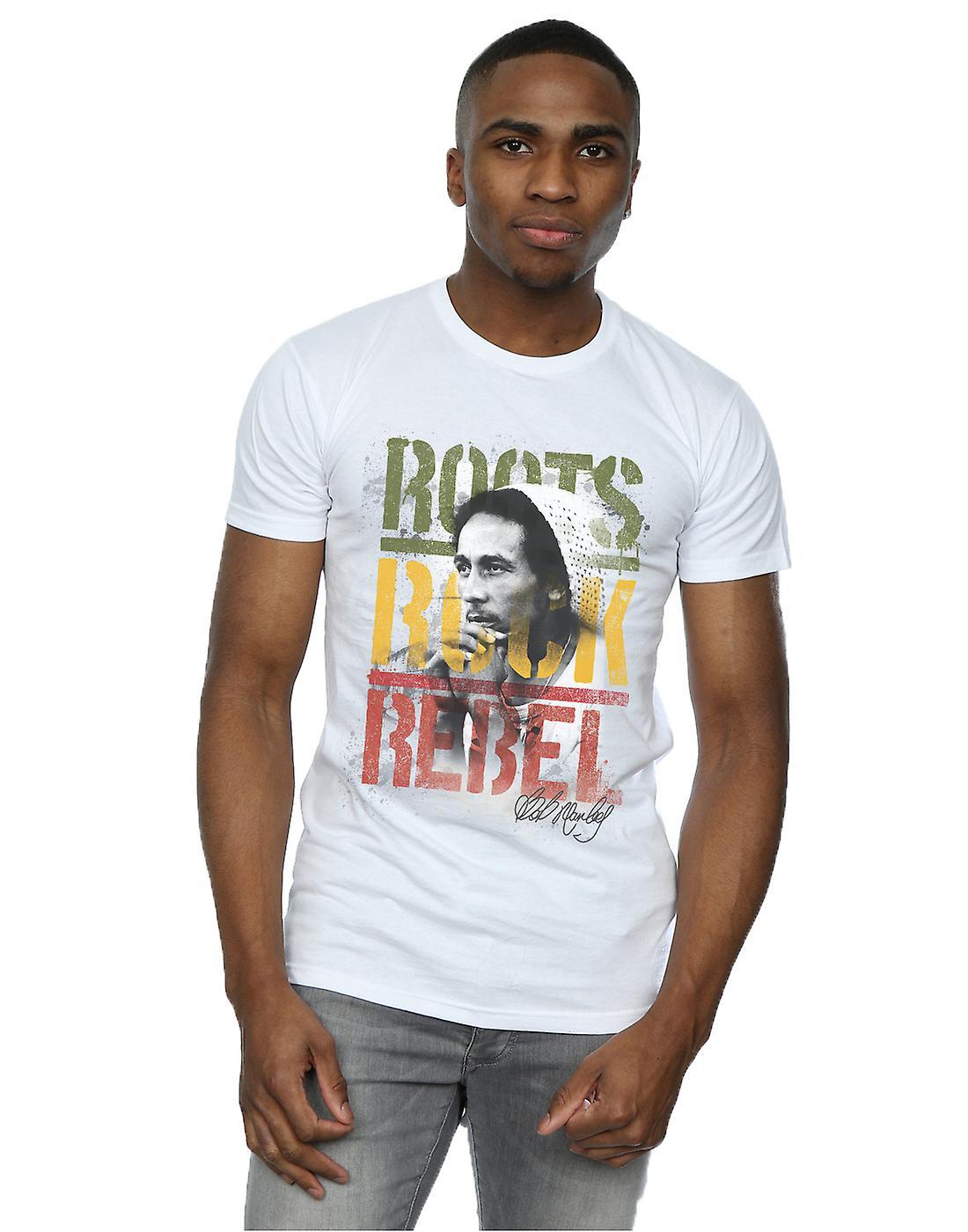 Bob Marley Men's Roots Rock Rebel T-Shirt White Medium