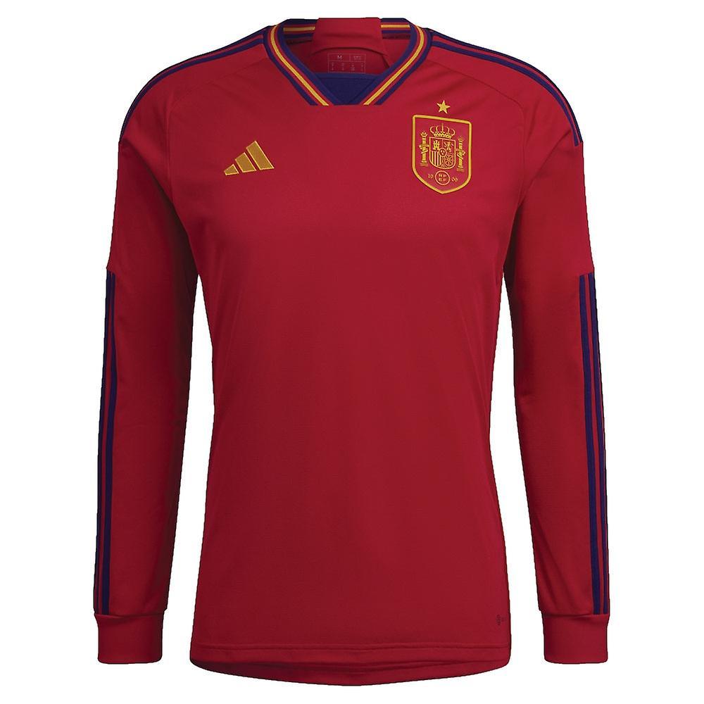 Adidas 2022-2023 Spain Long Sleeve Home Shirt Red Large 42-44 inch Chest