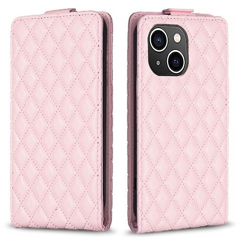 Mobile Case For Iphone 15 Diamond Lattice Vertical Flip Leather Mobile Phone Case Pink