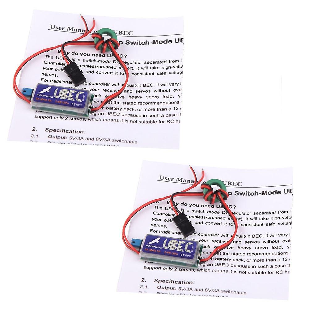 2pcs Hobbywing 3A Switch Mode UBEC 5V 6V max 5A Lowest RF Noise (Hobbywing UBEC,3A UBEC) Multicolor