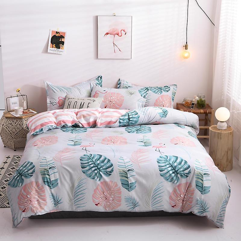 Slowmoose Pastoral Style Nature Plant Flower Print Bedding Sheet HS-SDGY Twin 4pcs / Flat Bed Sheet