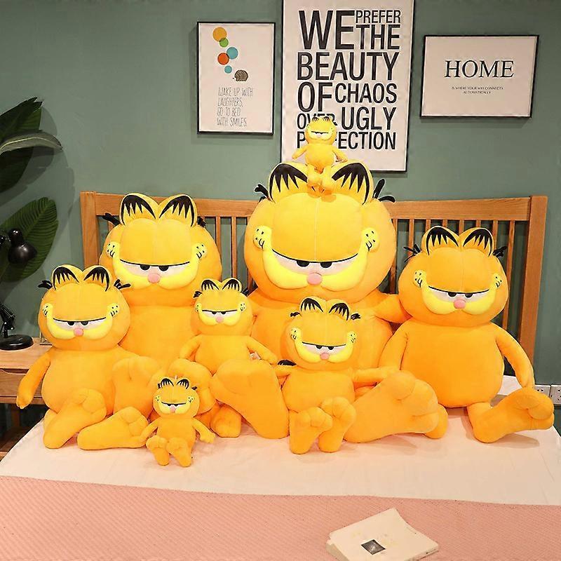 Stuffed Animals New 20-80cm Cute GarfieldCat Plush Stuffed Toy Super Soft Plush Cartoon Figure Doll High Quality Birthday Gift for Children Kids 30cm