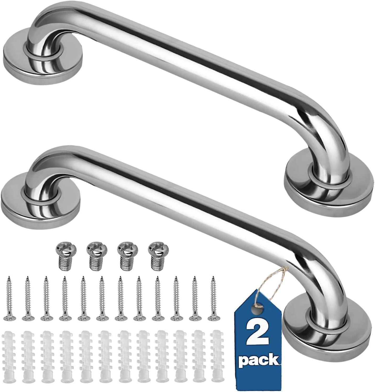 Bxhd 2 Pack Shower Grab Rail,stainless Steel Bathroom Grab Bar, Grab Bars Elderly For Bathroom 12 Inch