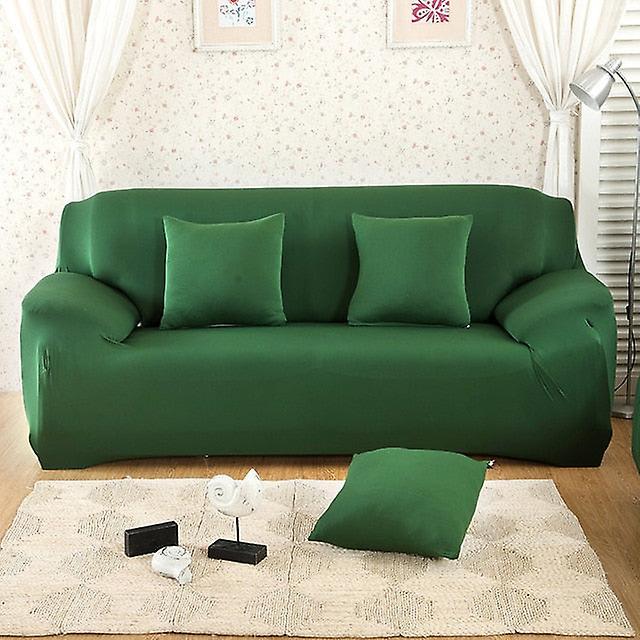 Slowmoose 1pc Elastic Sofa Cover Cotton - All Inclusive Stretch Slipcover Sofa Towel Green 4-seater 235-300cm