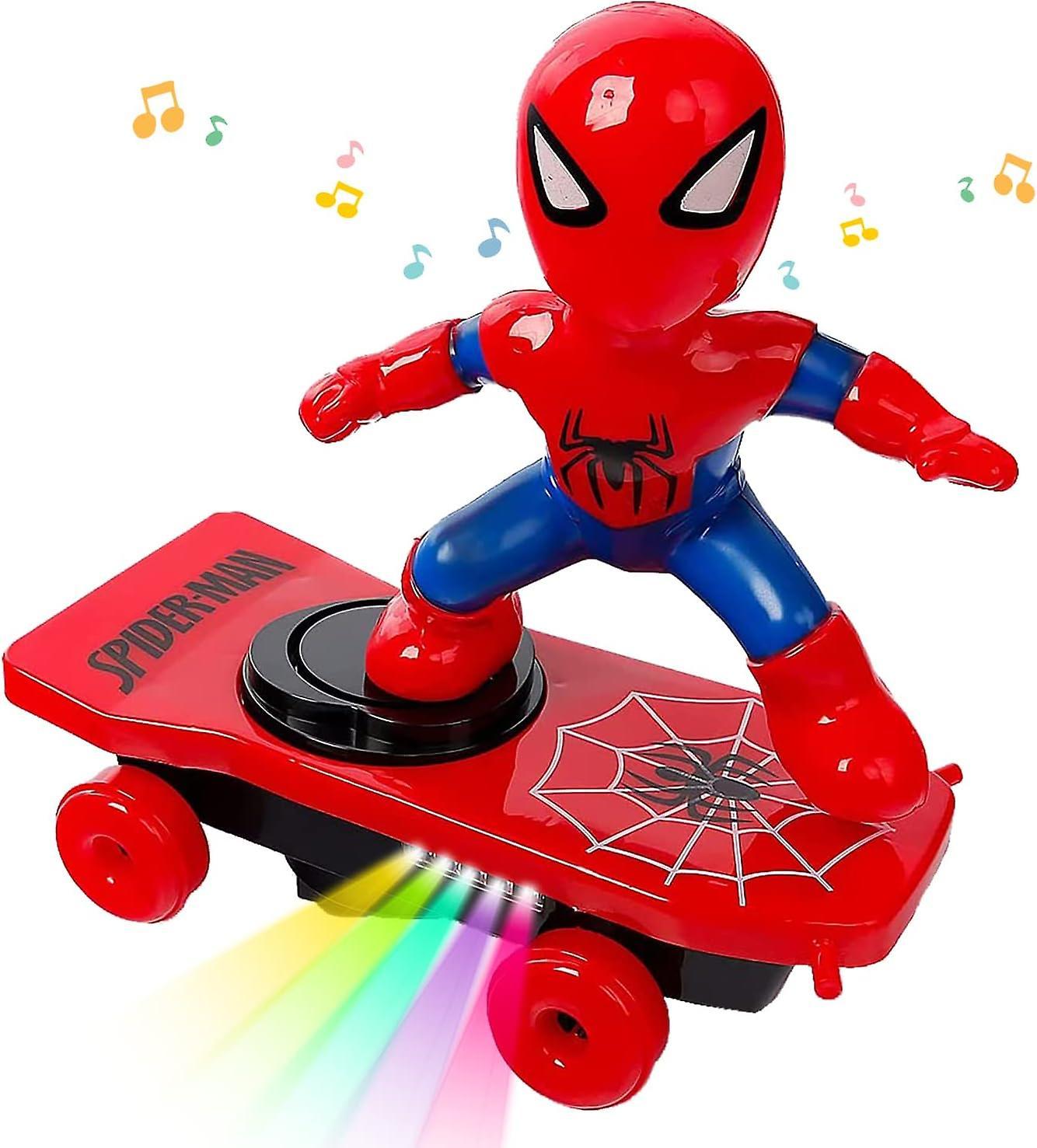 Szczw Spider Man Toy Car for Children, Spider Man Vehicle with Sounds and Lights, 360 Stunt Toy Car, Spider Man Electric Toy Car