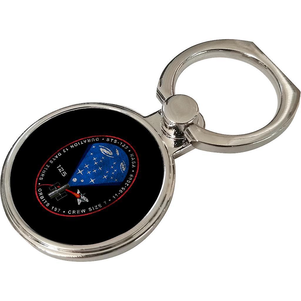 NASA STS 125 Atlantis Mission Badge Distressed Phone Ring Black 3.5cm x 4.5cm