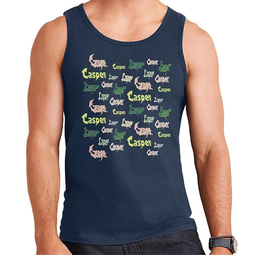 Casper The Friendly Ghost Logo Fonts Men's Vest Navy Blue X-Large