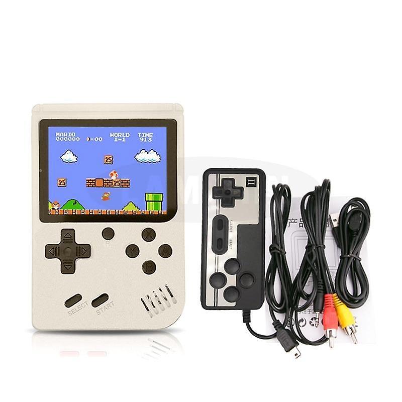 Slowmoose Portable Game Retro Mini Handheld Video Game, 8 Bit Games 3.0" Player Doubles (white)