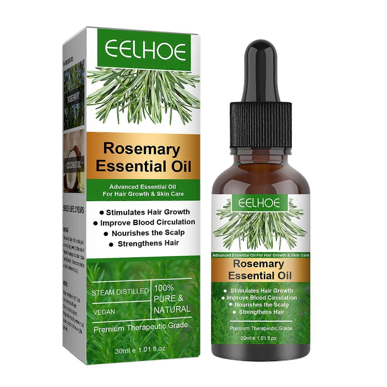 EELHOE 30ml Rosemary Hair Growth Essential Oil Prevent Hair Loss Nourish Scalp Strengthen Hair