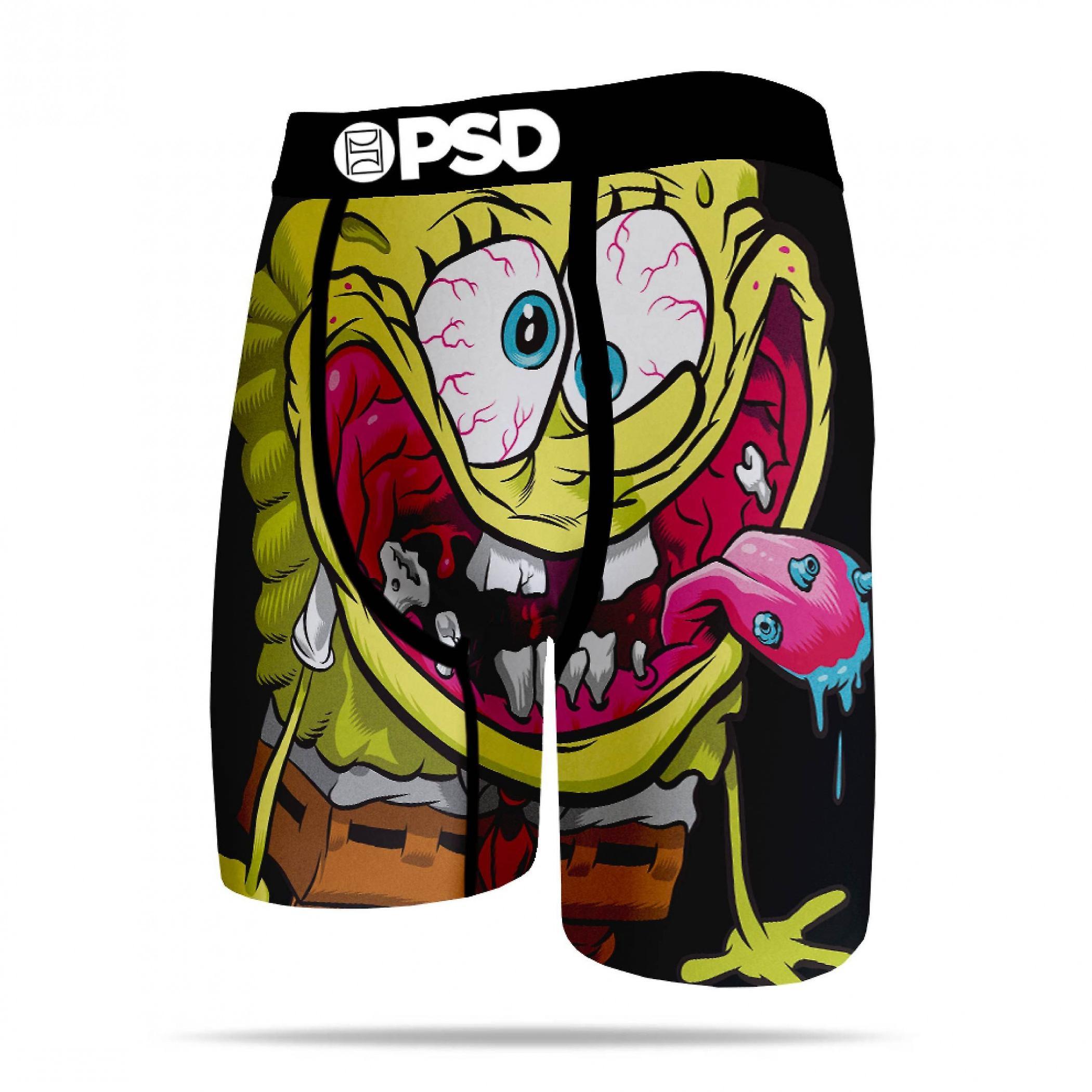 Tv Shows SpongeBob SquarePants Krazy Krusty Men's PSD Boxer Briefs Black Large (36-38)