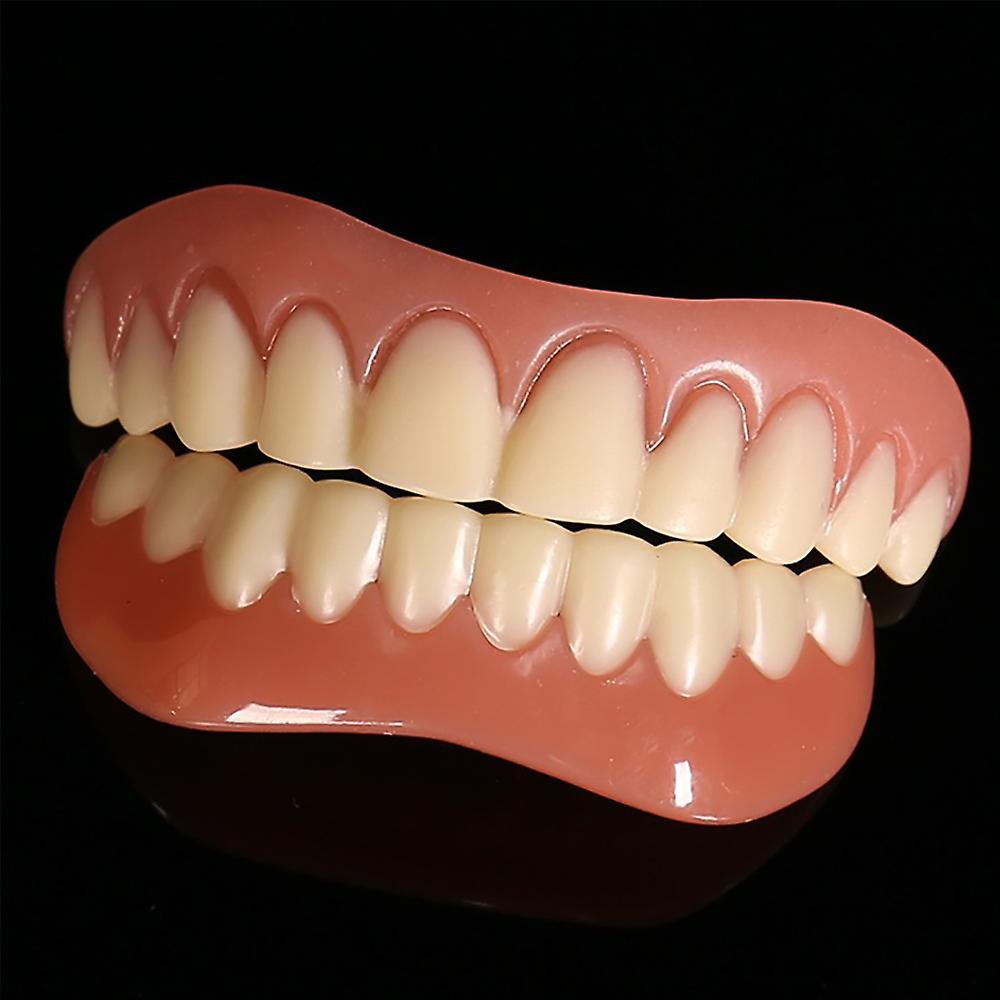 Liliang Snap On False Teeth Upper / Lower Dental Veneers Dentures Tooth Cover Upper Lower Veneers Set